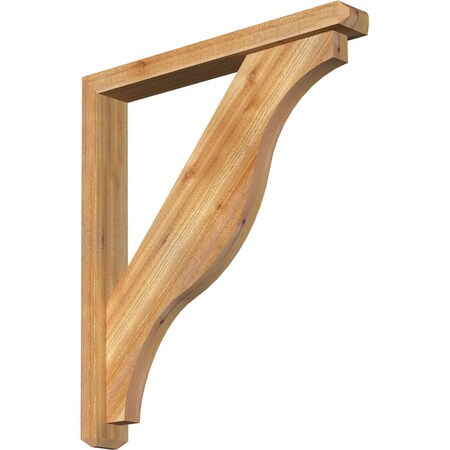 Ekena Millwork Funston Craftsman Rough Sawn Bracket w/ Offset Brace, Western Red Cedar, 4"W x 30"D x 34"H BKT0402X30X34FST04RWR